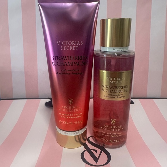 Victoria Secret Strawberry Champagne Perfume and Lotion Set - Picture 1 of 1